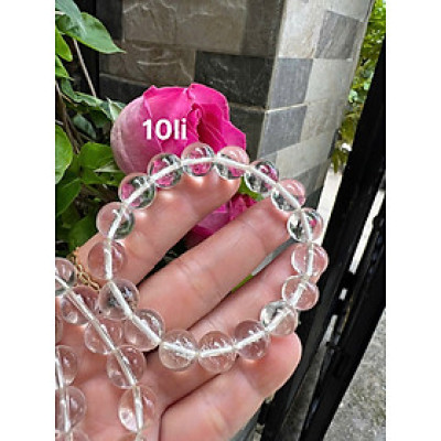 Vòng Chuỗi Nữ Đá Thạch Anh Trắng Tự Nhiên trong bóng đẹp size hạt 10mm Hợp Nữ mệnh Kim mệnh Thủy đeo đẹp xinh tay tốt cho sức khỏe công việc may mắn ạ