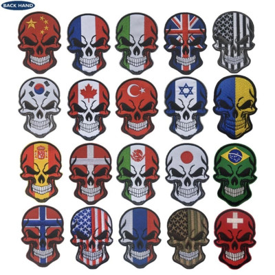 Patch vải đầu lâu_quốc kỳ các nước dán quần áo_ba lô