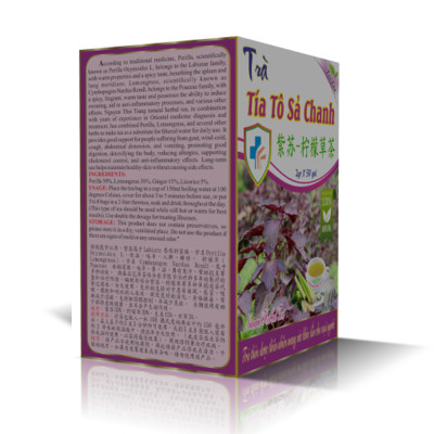 Combo 3 Hộp Trà Tía Tô Sả Chanh (Hộp 50 Túi Lọc x 2g) - Tăng Sức Đề Kháng, Giải Nhiệt Cơ Thể- Nguyên Thái Trang - Thảo Dược Thiên Nhiên - Tốt Cho Sức Khỏe 