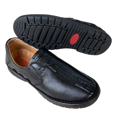 Giày lười da nam Trường Hải màu đen da bò cao cấp  đế cao 2.5cm GM0302