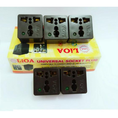 Phích ổ cắm đa năng LiOA chuyển 3 chân thành 2 chân 15A/220V Chân Tròn/Dẹt - Ổ điện chuyển đổi từ 3 chấu sang 2 chấu 