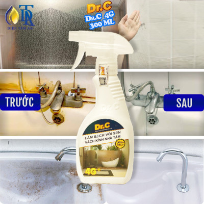 Combo Nước Lau Bếp Đa Năng,Tẩy Xoong Nồi Siêu Sạch+Tẩy Cặn Canxi Nhà Tắm,Tẩy Vách Kính Vòi Sen Inox,Tẩy Ố Vàng Nhà Vệ Sinh 4G Dr.C