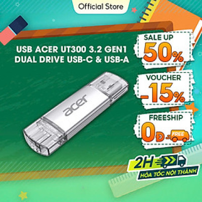 USB Acer UT300 3.2 Gen1 USB-C & USB-A tốc độ upto 150MB/s BH 5 NĂM 1 ĐỔI 1 Hàng chính hãng
