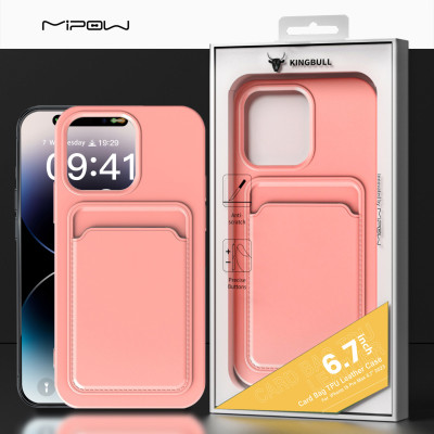 Ốp Lưng Case Bằng Da Kiêm Ví Đựng Thẻ Dành Cho iPhone 15 Pro Max / iPhone 15 Pro, MIPOW CARD BAG TPU LEATHER CASE - HÀNG CHÍNH HÃNG