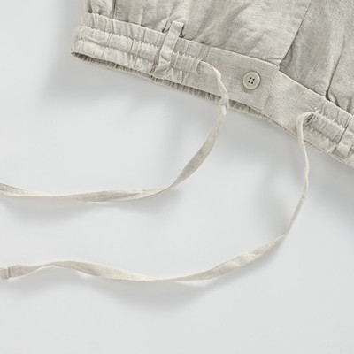 Quần dài ống rộng form suông unisex chất linen thiết kế đơn giản, basic, kèm dây rút và khuy khóa trước Qd11