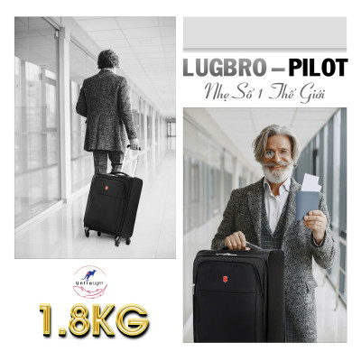 Vali Hành Lý Xách Tay Siêu Nhẹ 1.7kg LUGBRO PILOT - Hàng Chính Hãng - Bảo Hành Trọn Đời