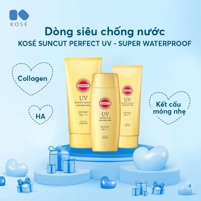 Combo Chống Nắng, Chống Nước Suncut Và Sữa Rửa Mặt Dưỡng Ẩm Mặt Làm Sạch Da Softymo Kose Nhật Bản 110g, 190g