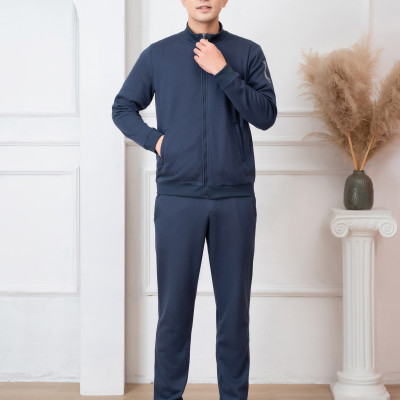 Bộ nỉ nam kéo khóa ALIGRO màu navy BN.19