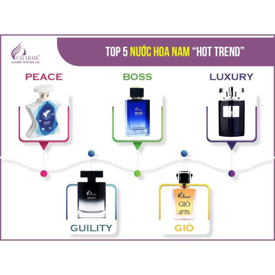 Nước hoa nam cao cấp, Charme Boss, nước hoa phương đông, hương thơm mạnh mẽ, lưu hương lâu, dành cho nam, 100ml