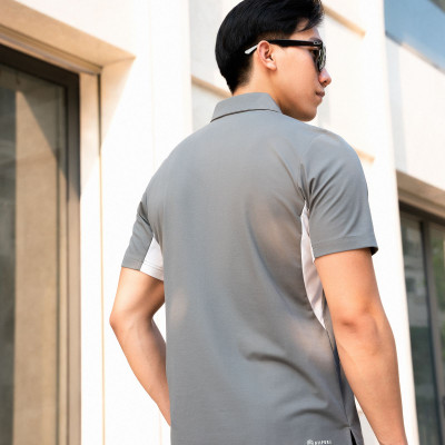 Áo Polo Nam Cổ Bẻ, Phối Nách, Xẻ Tà ALLPUR Công Nghệ Coolmax Siêu Mát - Chống Nhăn - Ngăn Mùi - Màu Xám