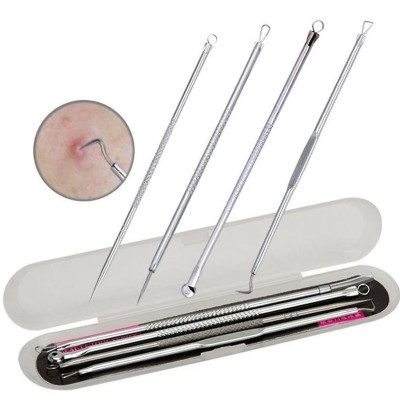 Bộ 4 Cây Nặn Mụn Lấy Mụn Đầu Đen Tại Nhà Chuyên Nghiệp Bằng Kim Loại Cao Cấp