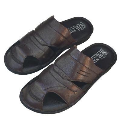 Dép Bít Mũi Nam Da Bò Thật TiTi ĐÔ Cao Cấp GSB2084d