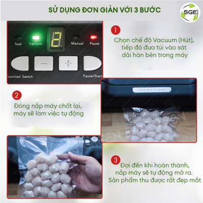 Máy hút chân không thực phẩm VC88.Đảm bảo khả năng hút chân không mạnh mẽ và mối hàn chắc chắn. Hàng chính hãng Thái Lan