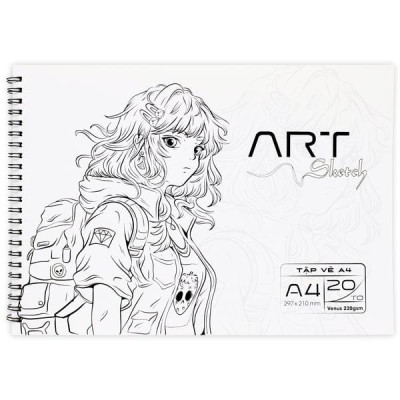 Tập Vẽ Lò Xo Art Sketch A4 - 40 Trang 220gsm - The Sun 01