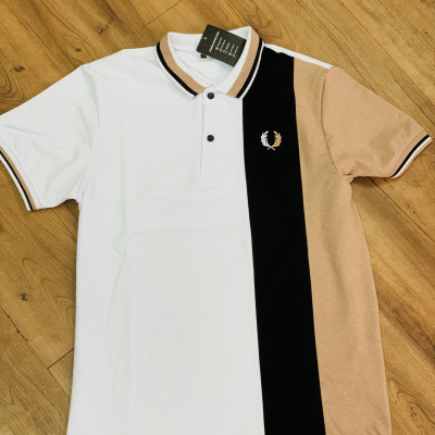 Áo Thun Nam Ngắn Tay Cổ Bẻ Thêu Bông Lúa, Phối Thân Cực Chất, Phong Cách Trẻ Trung - LZPS106