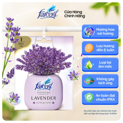 THÙNG 72 Túi thơm tủ quần áo khử mùi, chống ẩm Farcent (Hương Ban Mai/Hoa Hồng /Hoa Oải Hương) 10g