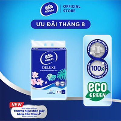 [LỐC 4 GÓI SIZE L] Khăn giấy rút cao cấp Vinda Deluxe 3 lớp 110 tờ size L (4 Gói)