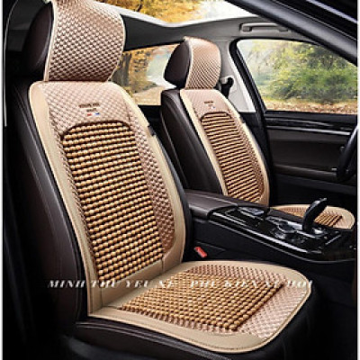 (Full bộ xe 5 chỗ) Lót Ghế Ô Tô hạt gỗ massage cao cấp chất liệu gỗ thoáng mát, thoải mái khi lái xe