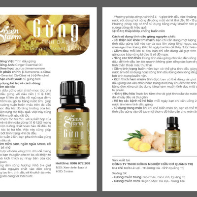 Tinh dầu  gừng Greenfarm 50ml