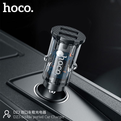 Tẩu sạc ô tô cho hoco. DZ3 – Hàng Chính Hãng 2 Cổng USB-A/Type-c  sạc nhanh PD 20w, Quick Chagre C3.0