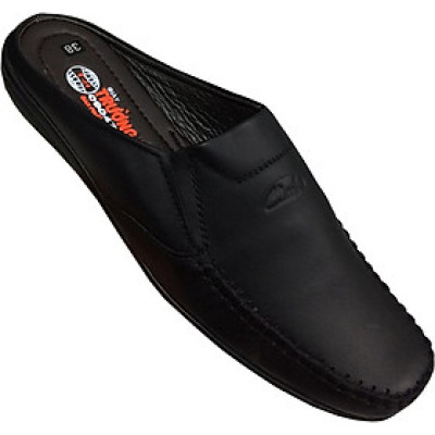 Dép nam bít mũi Trường Hải màu đen  da bò thật  cao cấp  mềm mại M213