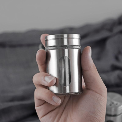 Hũ thủy tinh bọc thép không gỉ đựng gia vị Echo 80ml - Hàng nhập khẩu Nhật Bản