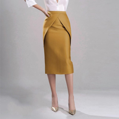 Chân váy bút chì với chi tiết vạt đáp chéo SK017M