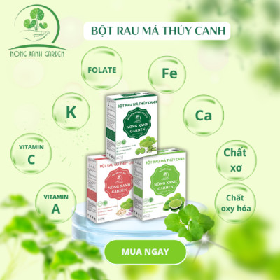 Nông Xanh Garden Combo 3 Hộp Bột Rau Má Thủy Canh Nguyên Chất + Đậu Xanh Cốt Dừa + Hạt Sen Hộp 15 gói hòa tan uống liền, dễ uống, thanh nhiệt, làm đẹp da