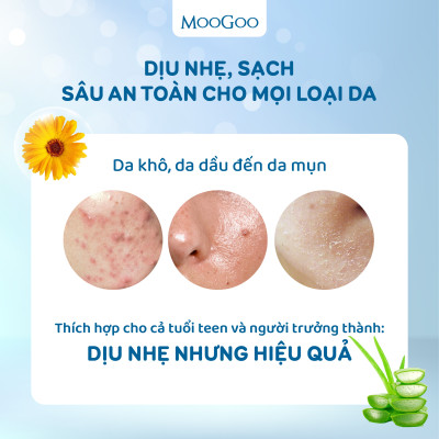 Sữa rửa mặt tạo bọt chiết xuất đu đủ cho da nhạy cảm, da mụn ko SLS, Sulffate Moogoo Úc