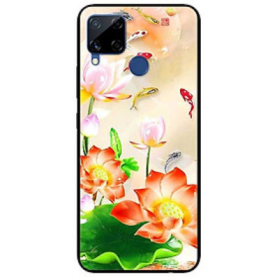 Ốp lưng dành cho Realme C15 mẫu Sen Đỏ Và Koi