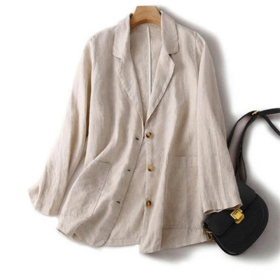 Set bộ đồ công sở gồm áo blazer tay dài và 1 quần short form chữ A màu be tiêu siêu tôn dáng trắng da, phong cách 2025 (bz04+qd22)