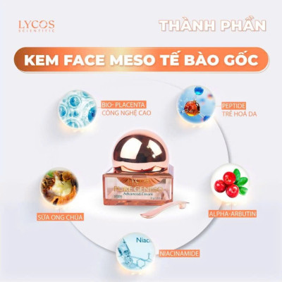 Combo Lycos Dành Cho Da Mỏng Yếu (Kem Face Meso Lycos - Kem Nám Đêm Lycos - Dưỡng Ẩm Lycos