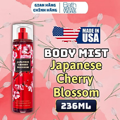 Body Mist Bath And Body Works Nam Nữ Chính Hãng Japanese Cherry Blossom, Xịt Thơm Body Toàn Thân Hương Nước Hoa 236ml