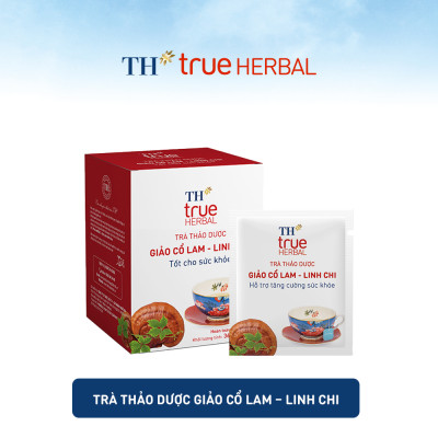 Bộ 2 hộp trà thảo dược  TH true HERBAL Giảo cổ lam – Linh chi & Trà Lạc tiên – Tâm sen (40 gói)