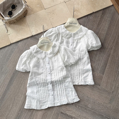 Áo sơ mi ren hoa cổ sen cao cấp-Áo sơ mi kiểu