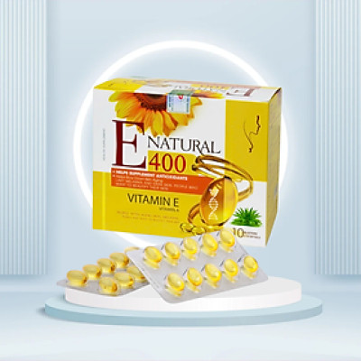 Vitamin E 400IU - Hộp 100 viên nang mềm -Tinh dầu lô hội làm đẹp da, chống lão hóa, ngừa nếp nhăn, Vinaphar