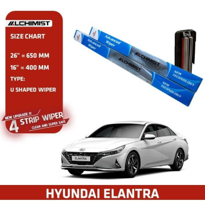 Gạt Mưa Xe Ô tô HYUNDAI Loại Silicon 4 Lưỡi Cao Cấp, Thiết Kế Thông Minh, Gạt Êm Và Sạch Hơn