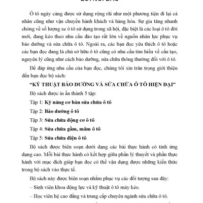 Kỹ Thuật Bảo Dưỡng Và Sửa Chữa Ô Tô Hiện Đại - Bảo Dưỡng Ô Tô 