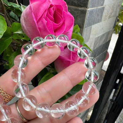 Vòng Chuỗi Nữ Đá Thạch Anh Trắng Tự Nhiên trong bóng đẹp size hạt 10mm Hợp Nữ mệnh Kim mệnh Thủy đeo đẹp xinh tay tốt cho sức khỏe công việc may mắn ạ