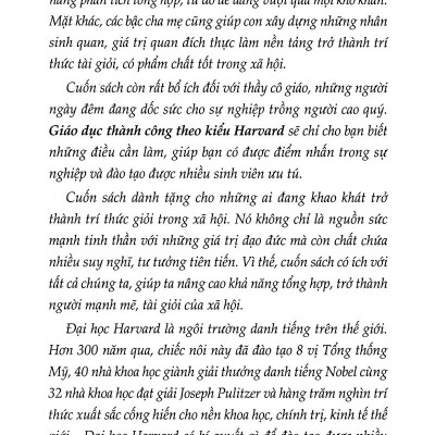 Giáo Dục Thành Công Theo Kiểu Harvard Tập 2