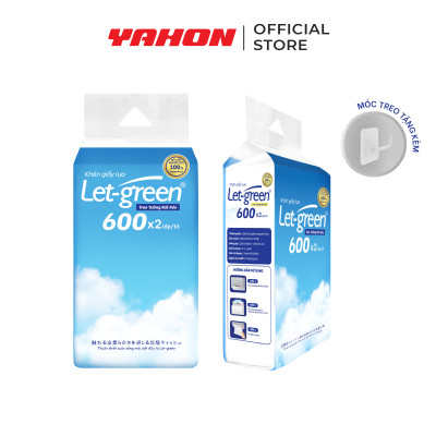 Combo Bao Khăn Giấy Lụa Treo Tường Rút Kéo LET-GREEN, 600 Tờ/Bao