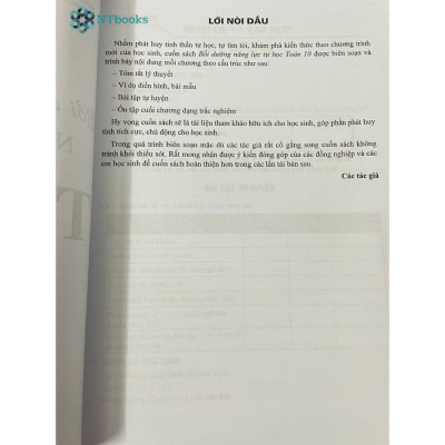 Sách Bồi dưỡng năng lực tự học Toán 10