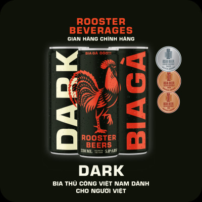 Bia thủ công | Rooster Beers (Bia Gà) Dark Thùng 10 Lon Sleek x 330ml