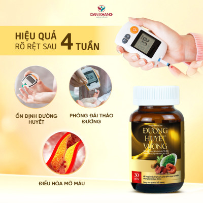 Viên Uống Hỗ Trợ Giảm Đường Huyết và Giảm Nguy Cơ Biến Chứng Của Đái Tháo Đường - Đường Huyết Vương Hủ 30 viên