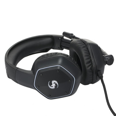 Tai nghe chơi game KUBITE K-15 3.5mm + USB Cắm tai nghe ngoài tai với đèn RGB có thể điều chỉnh âm lượng micrô