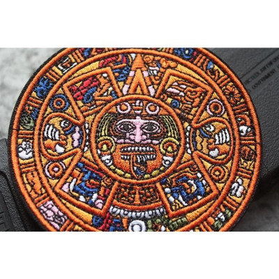 Patch_miếng dán vải mặt trời đá_lịch người Maya