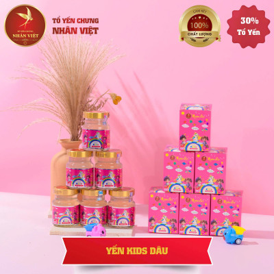 YẾN SÀO 30% YẾN CHƯNG SẴN VỊ DÂU TÂY CHO BÉ NHÂN VIỆT KIDS - NHÂN VIỆT