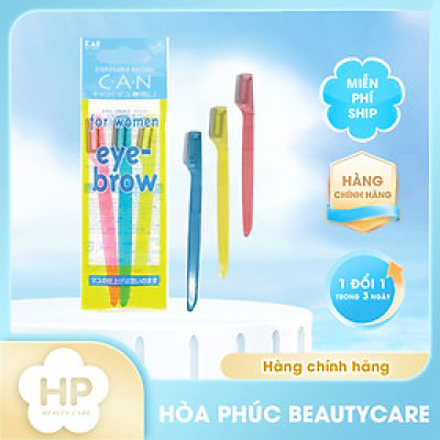 Dao Cạo Lông Mày Lưỡi Đơn Kai 004186 Razor Eye-Brow CAML-3P4 004183 (Set 3 Cây)