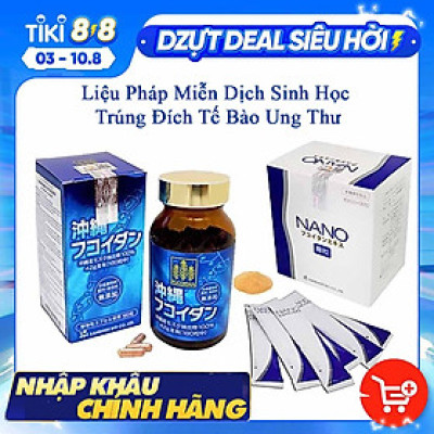 Combo Viên Uống Okinawa Fucoidan 180v Và Nano 30 Gói Hỗ Trợ Ức Chế Tăng Trưởng Tế Bào Ung Thư, Tăng Cường Hệ Miễn Dịch Cho Cơ Thể