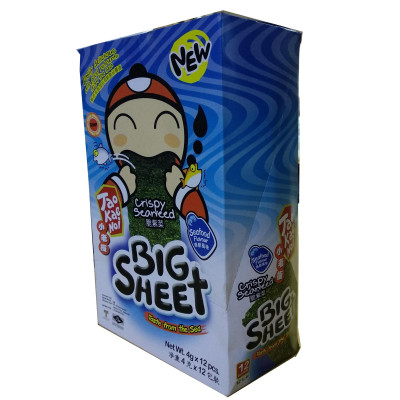 Hộp 12 gói Snack rong biển Tao Kae Noi Big Sheet vị Hải Sản (4g)